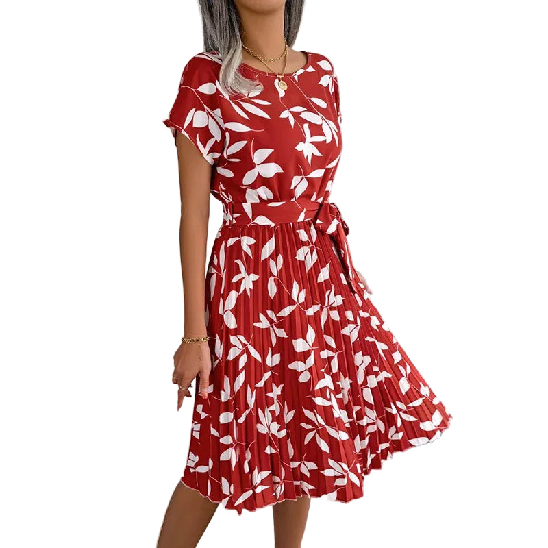 Robe Longue Plissée à Fleurs pour Femmes Chic 7