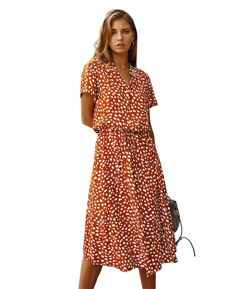 Robe Longue Vintage à Imprimé Floral pour Femmes 0