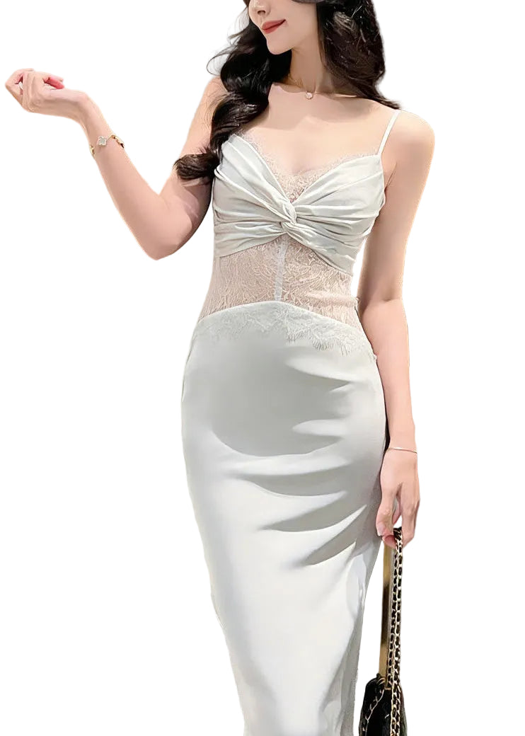 Robe Longue à Bretelles Spaghetti Chic 0