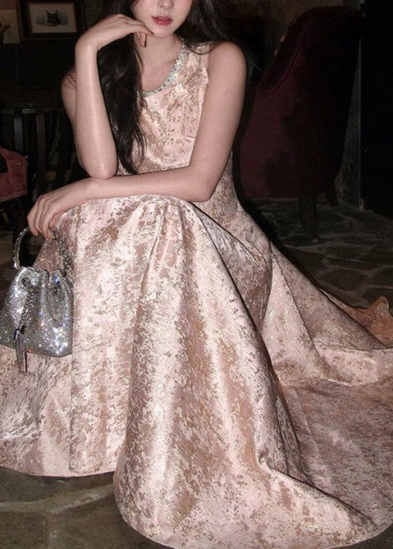 Robe Longue à Col Rond avec Nœud pour Femme 2