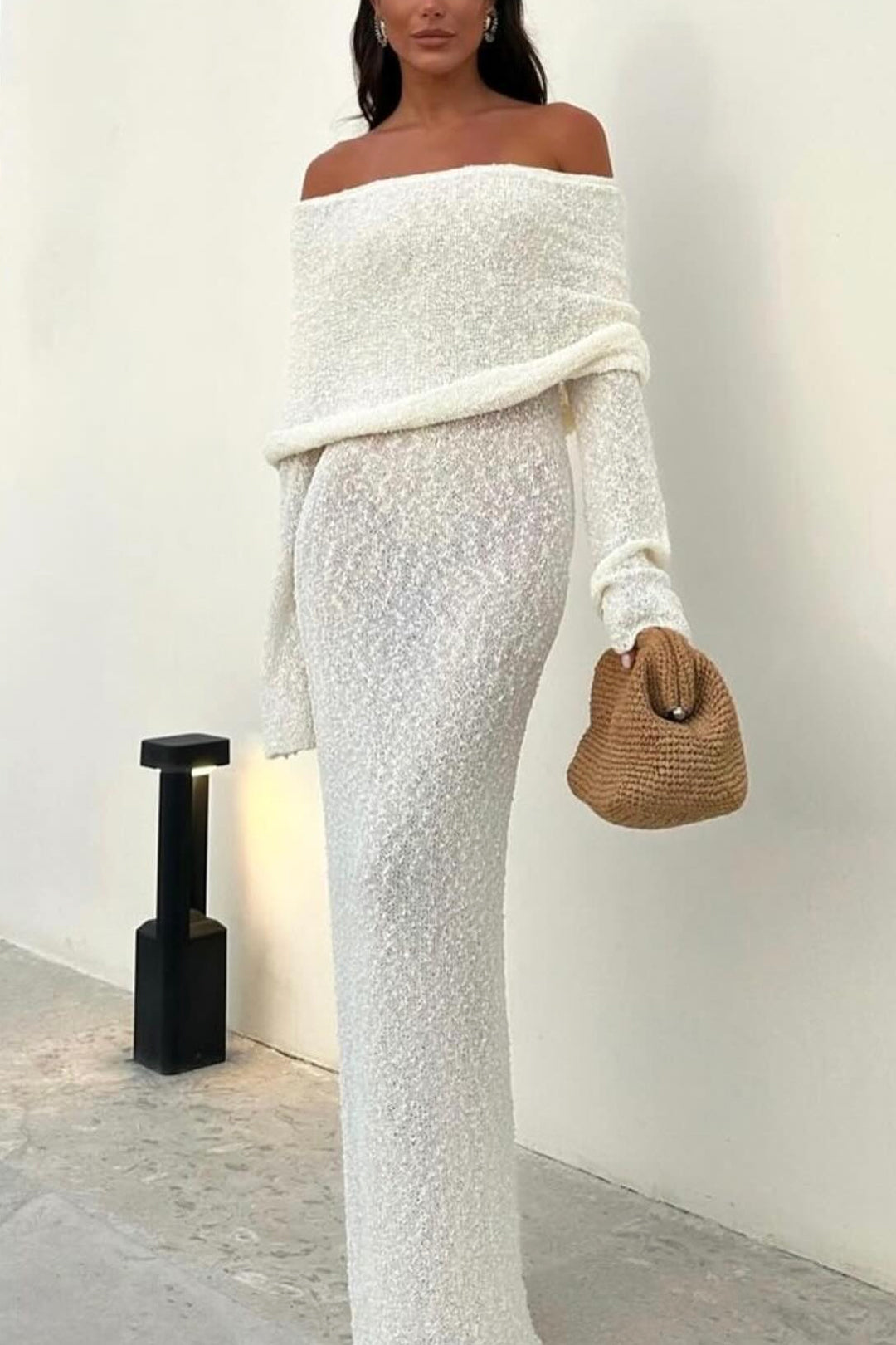 Robe Longue à Épaules Dénudées pour Femme 0
