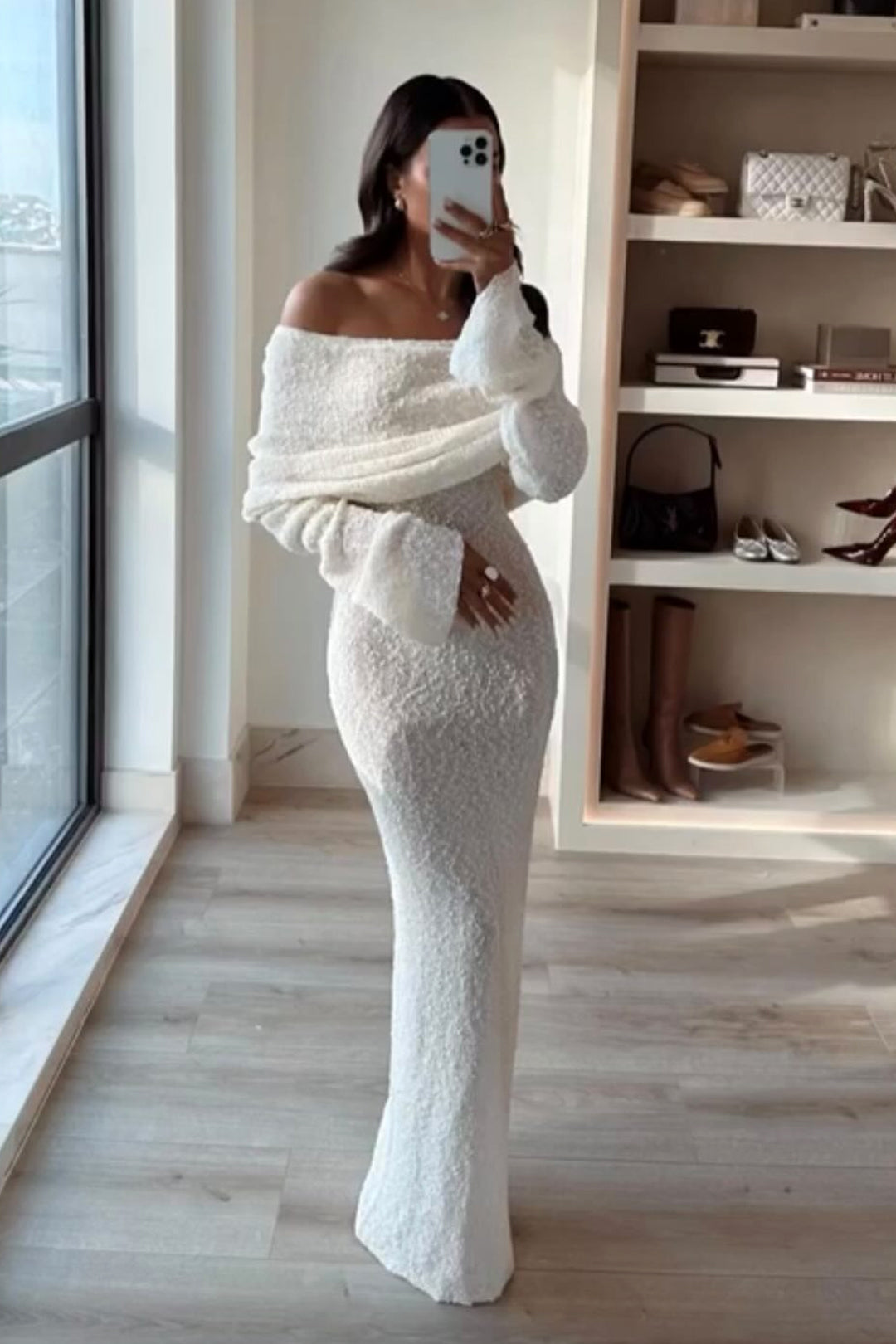 Robe Longue à Épaules Dénudées pour Femme 1