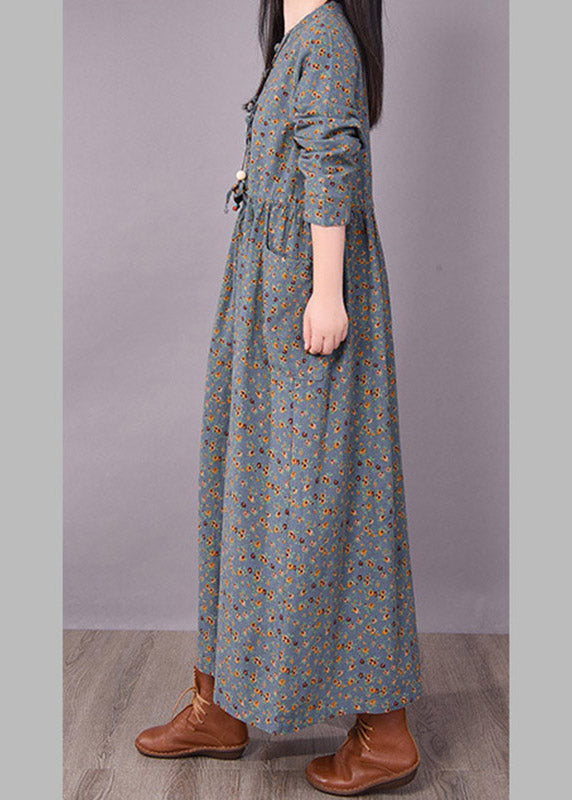 Robe Longue à Manches Longues avec Ceinture et Imprimé pour Femme 3