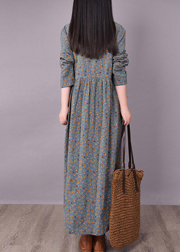 Robe Longue à Manches Longues avec Ceinture et Imprimé pour Femme 4