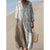 Robe Longue à Manches Longues pour Femme en V-Cou à Blocs de Couleurs 21