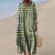 Robe Longue à Manches Longues pour Femme en V-Cou à Blocs de Couleurs 2