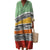 Robe Longue à Manches Longues pour Femme en V-Cou à Blocs de Couleurs 4