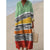 Robe Longue à Manches Longues pour Femme en V-Cou à Blocs de Couleurs 8