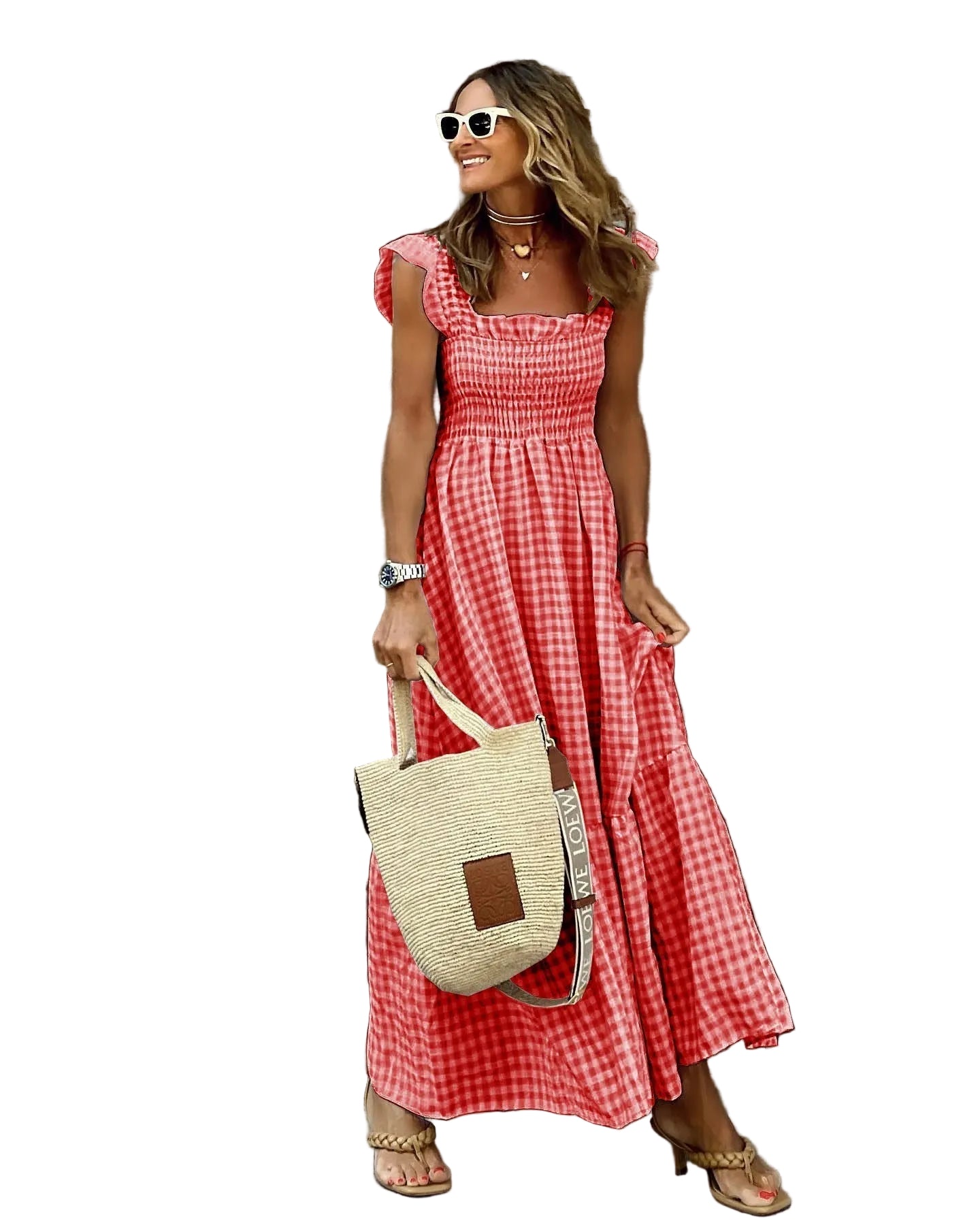 Robe Longue à Manches Volantes pour Femmes 5