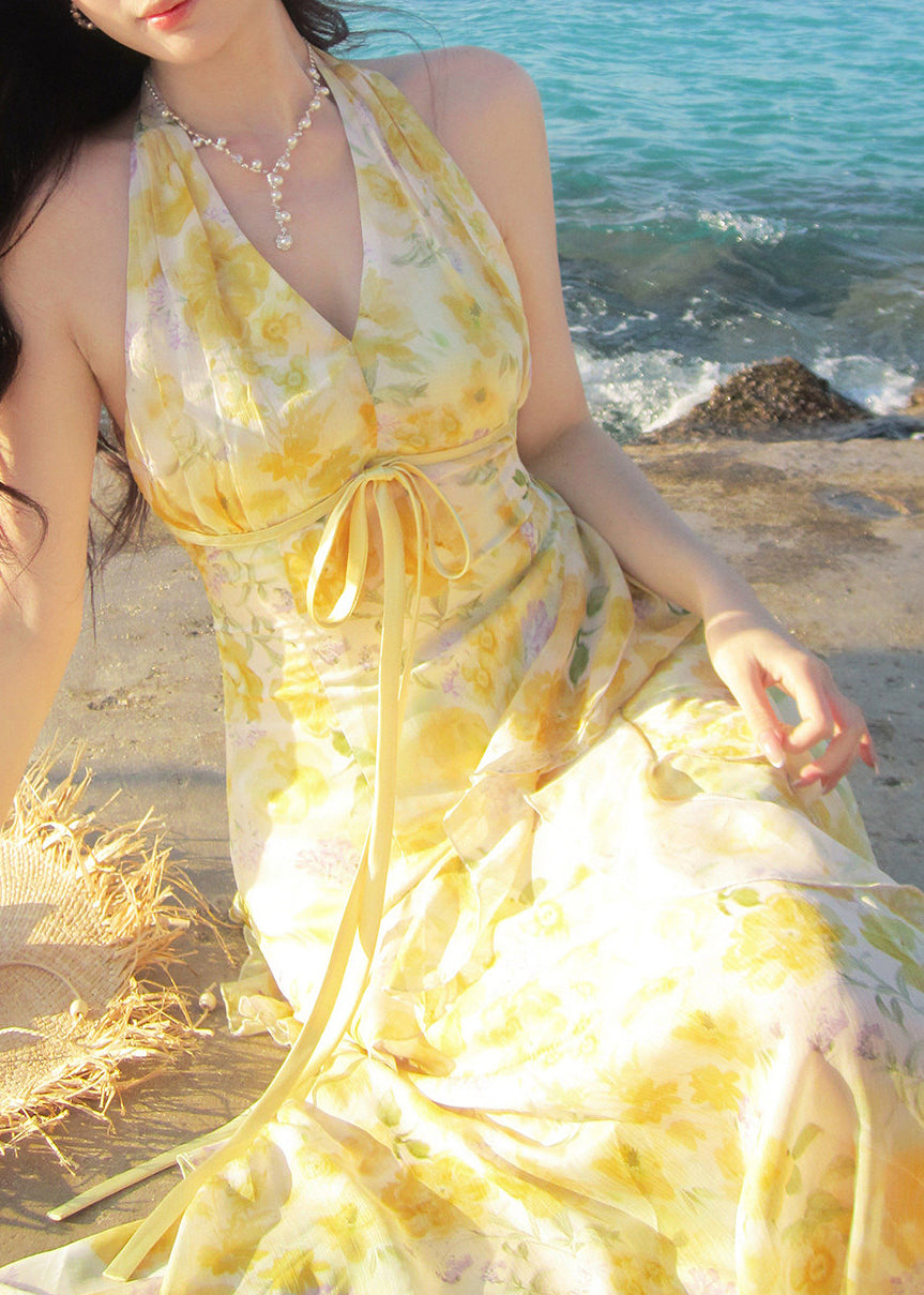 Robe Longue à Volants Imprimé 0