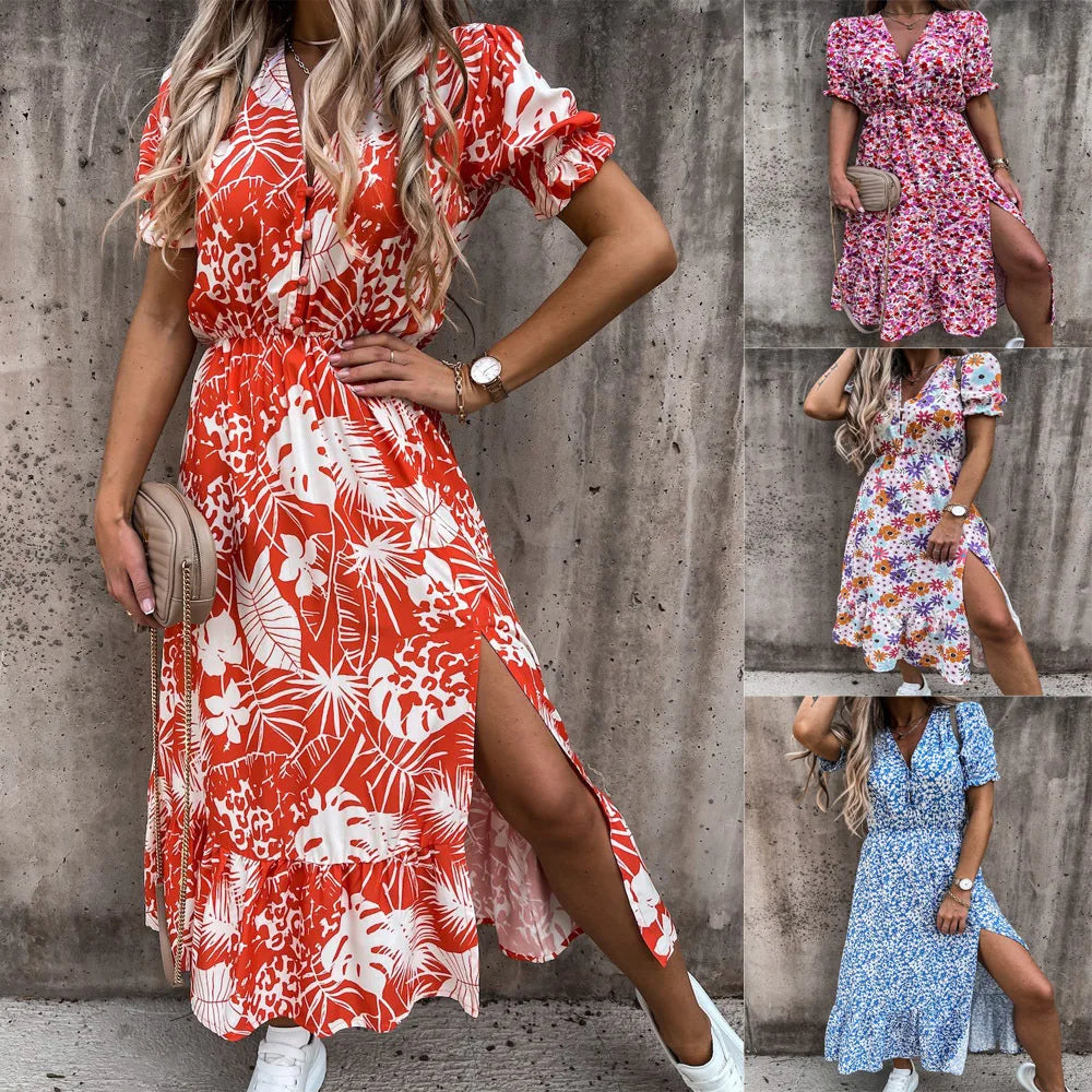 Robe Longue d'Été à Imprimé Floral pour Femmes 0
