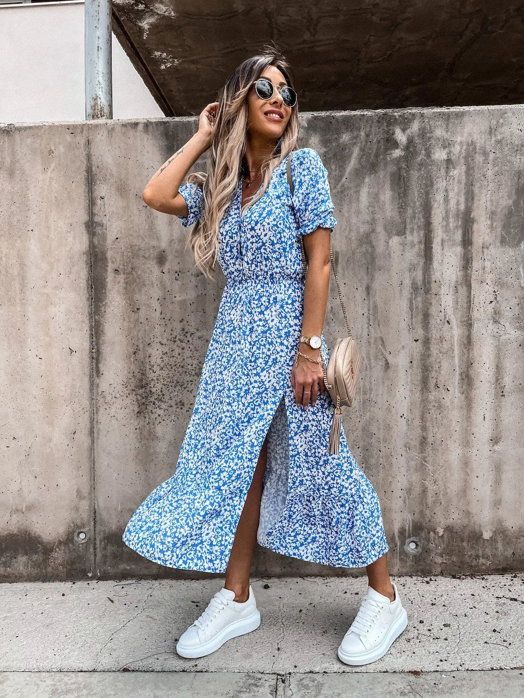 Robe Longue d'Été à Imprimé Floral pour Femmes 3