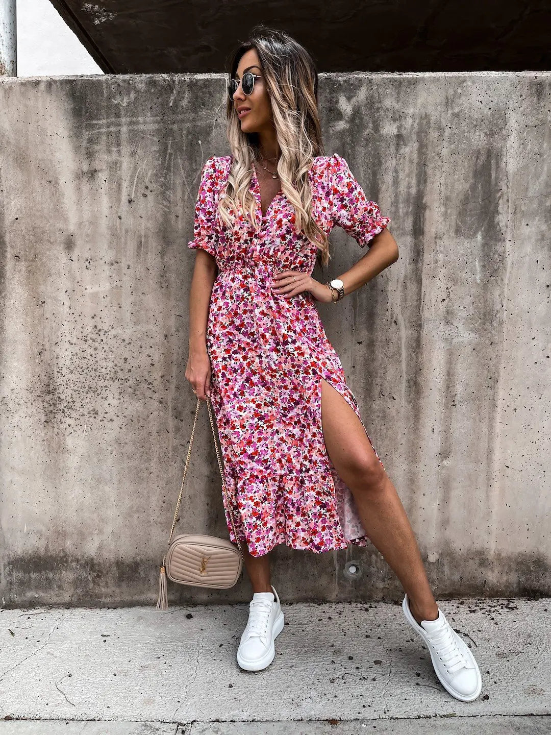 Robe Longue d'Été à Imprimé Floral pour Femmes 4