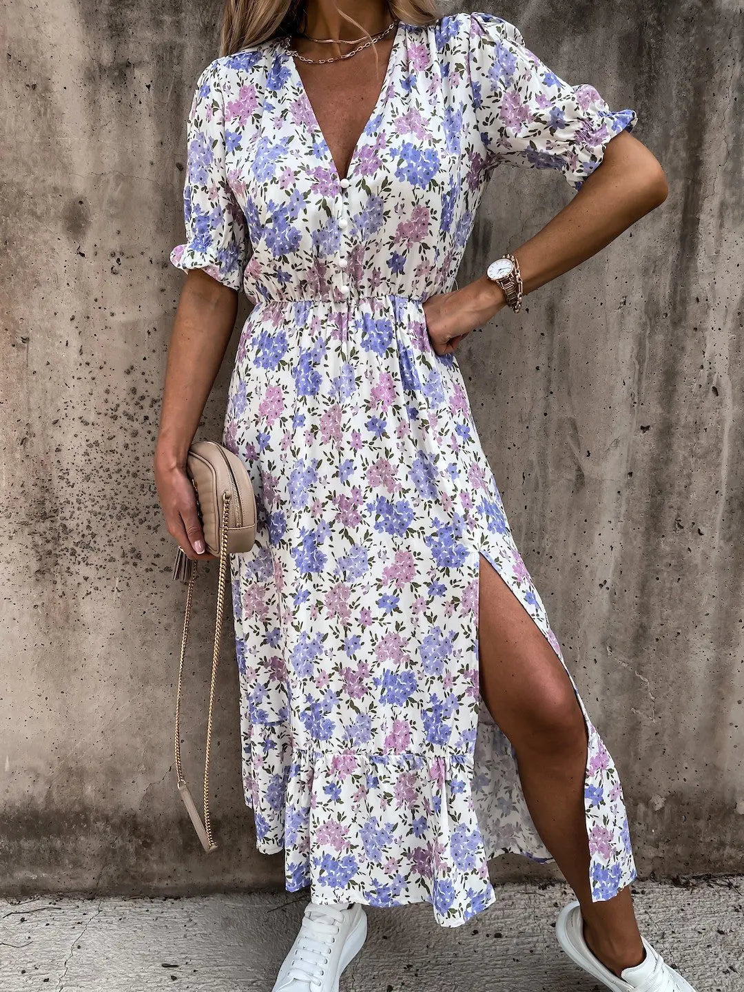 Robe Longue d'Été à Imprimé Floral pour Femmes 9
