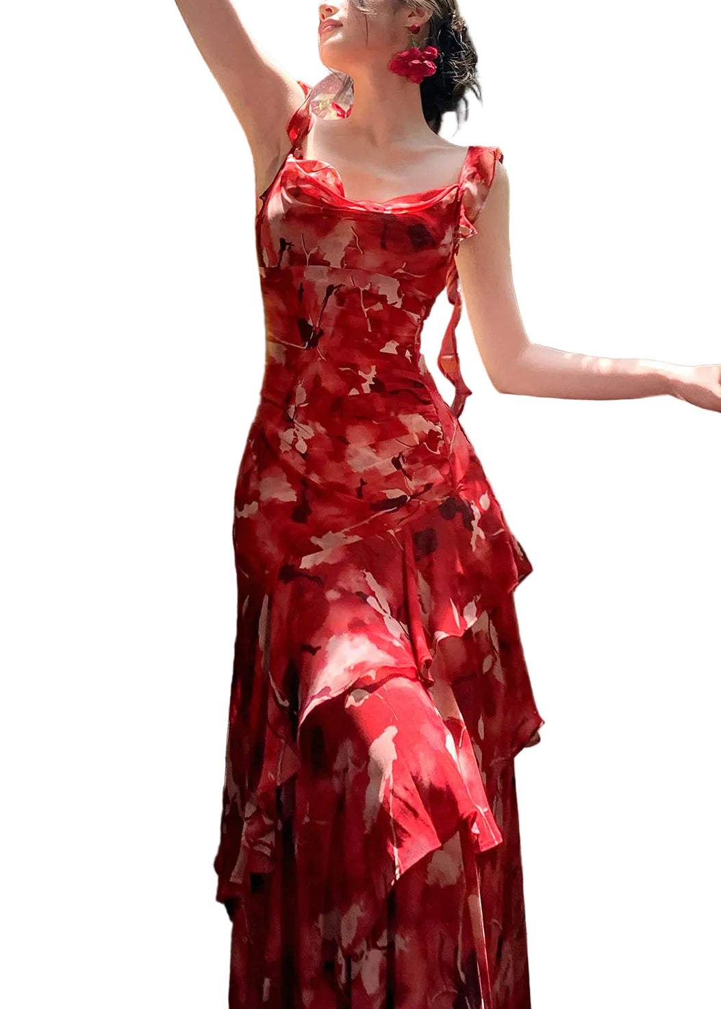 Robe Longue d'Été à Volants pour Femme 0