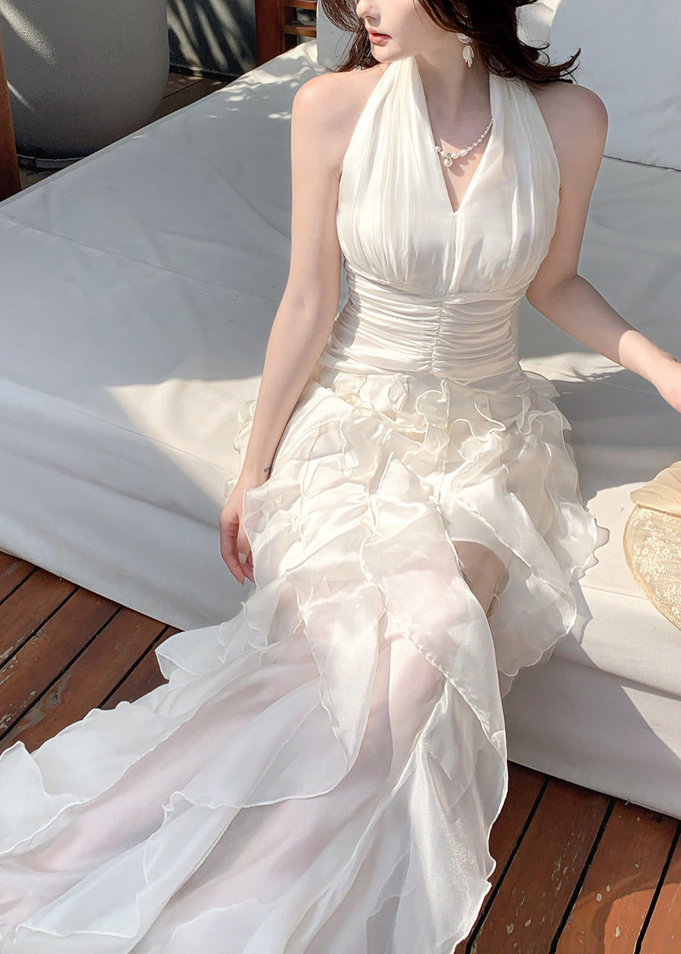 Robe Longue d'Été à Volants pour Femme 0