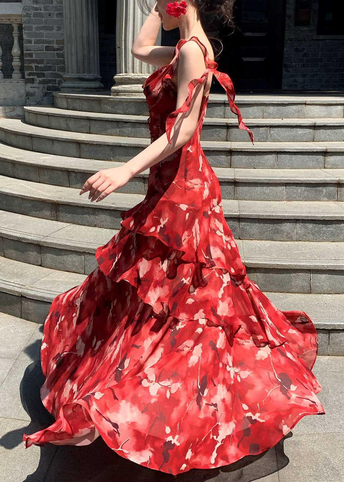 Robe Longue d'Été à Volants pour Femme 4