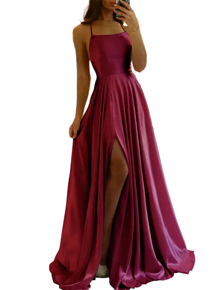 Robe Longue de Plage pour Femmes avec Fente Latérale 0