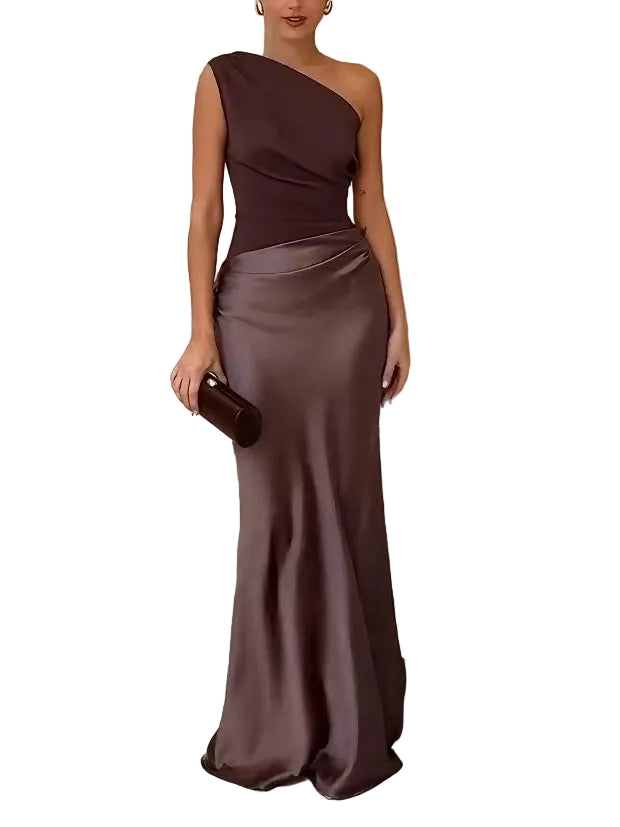 Robe Longue de Soirée à Une Épaule 0