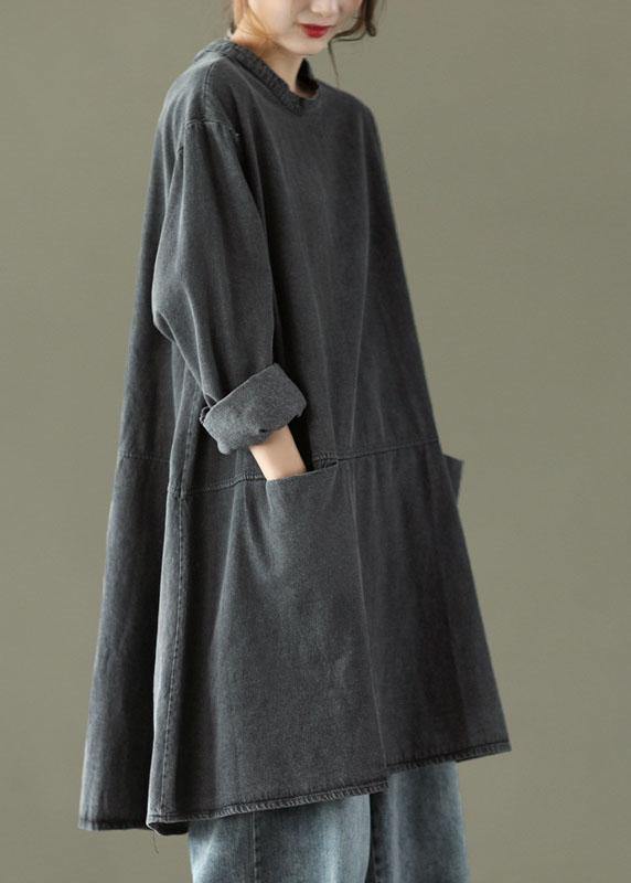 Robe Longue en Jean à Col Rond pour Femme 2