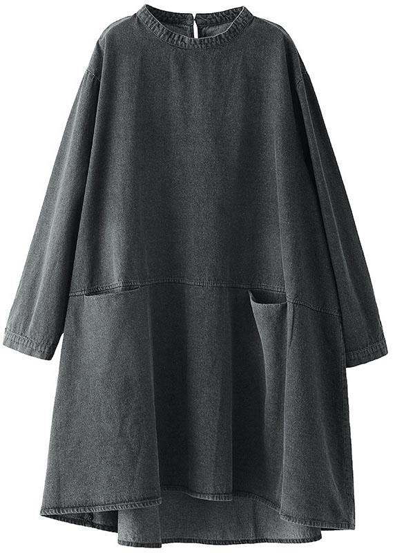 Robe Longue en Jean à Col Rond pour Femme 4