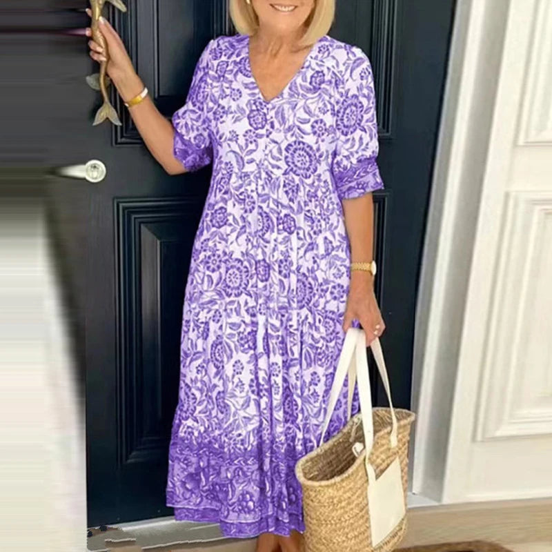 Robe Maxi Bohème à Décolleté en V pour Femme 2