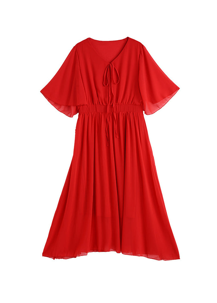 Robe Maxi Femme Col V Froissé Patchwork 4