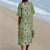 Robe Maxi Femme Imprimé Numérique V Col Manches Courtes 1