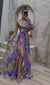 Robe Maxi Femme Off-Shoulder Imprimé Floral