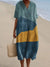 Robe Maxi Femme à Manches Courtes en Polyester à Rayures 5
