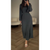 Robe Maxi Femme à Manches Longues en Tissu Fluide
