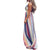 Robe Maxi Femme à Rayures Multicolores avec Décolleté en V 0