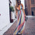 Robe Maxi Femme à Rayures Multicolores avec Décolleté en V 2