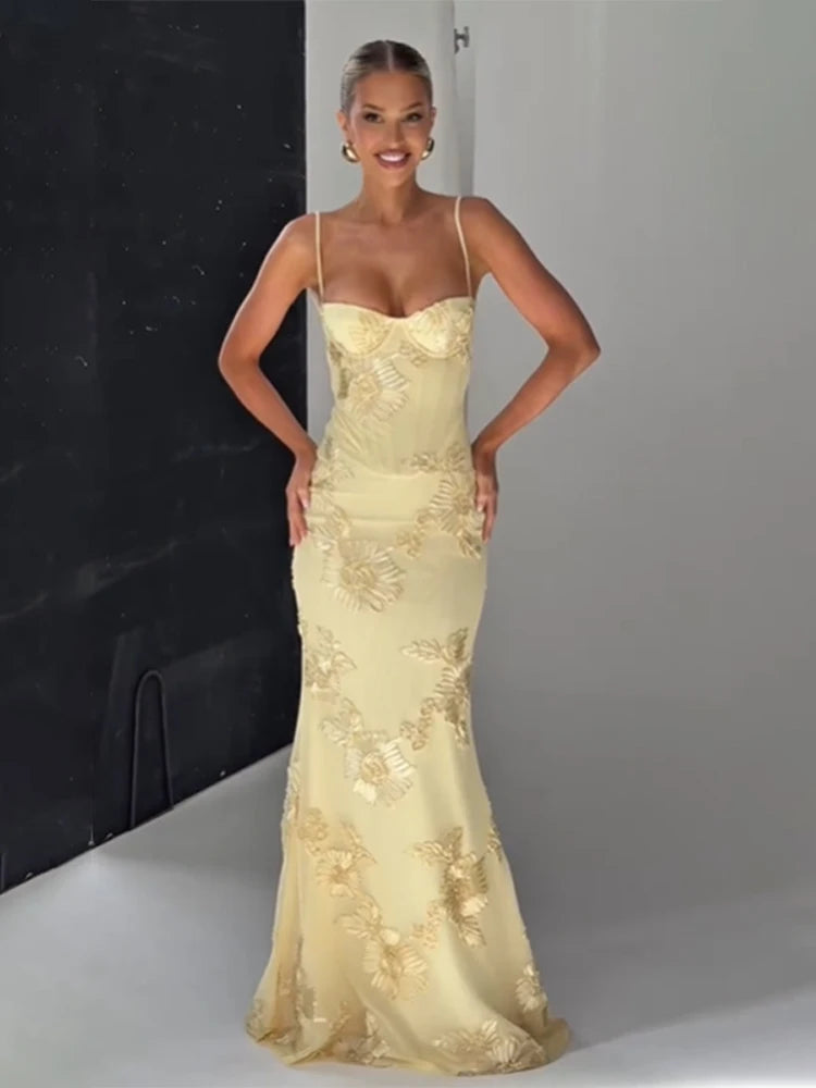 Robe Maxi Fleurie Sans Manches Pour Femmes 4