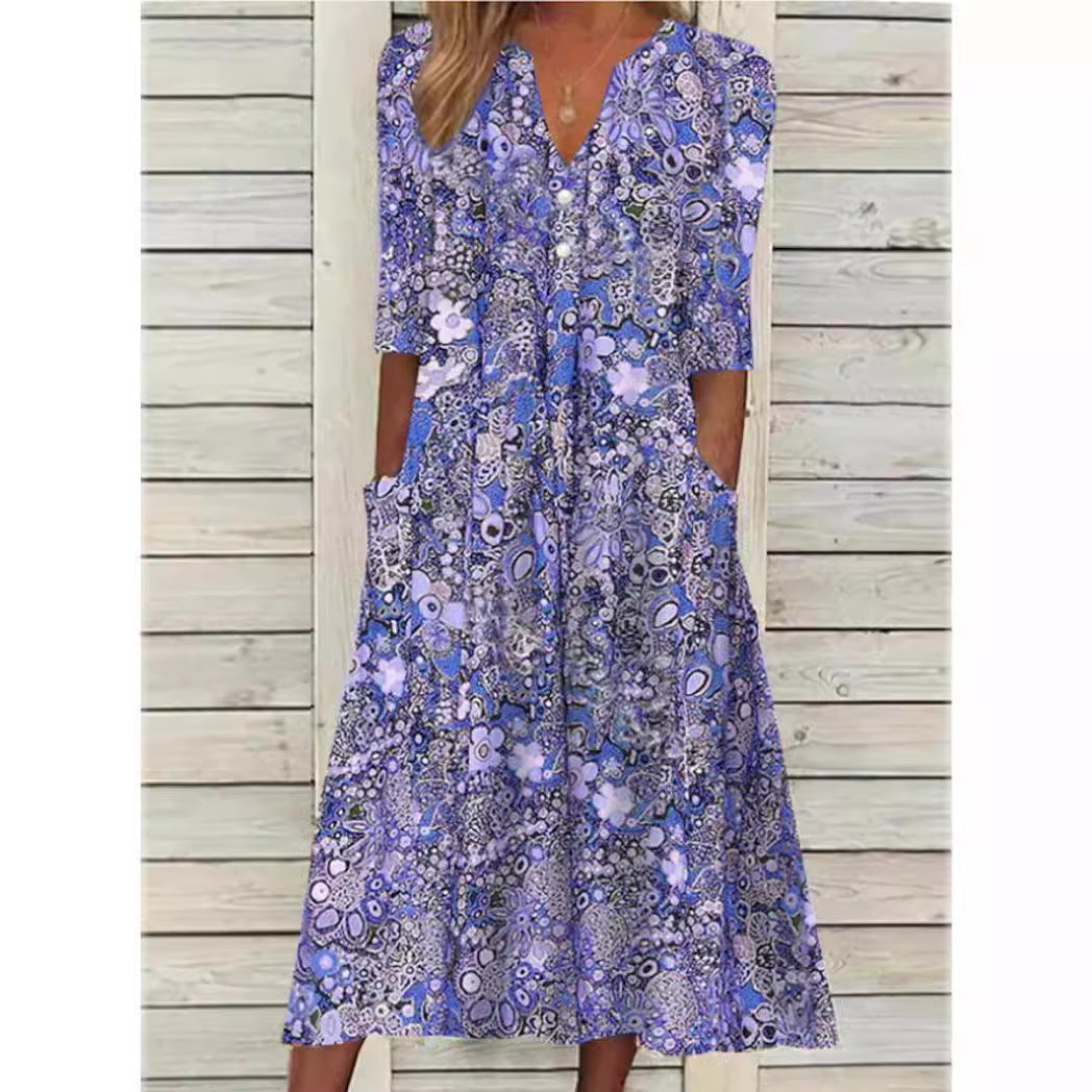 Robe Maxi Fleurie pour Femmes en Tissu Léger 2