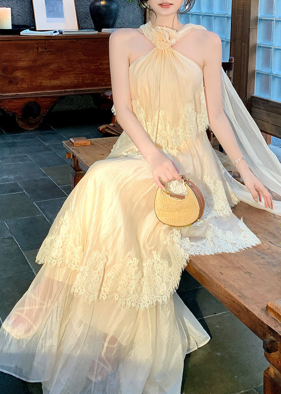 Robe Maxi Florale à Dos Nu pour Femmes 2