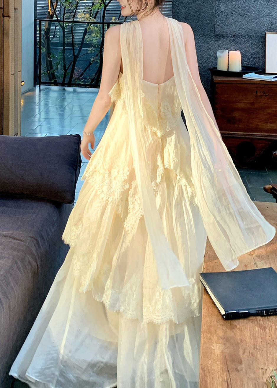 Robe Maxi Florale à Dos Nu pour Femmes 4