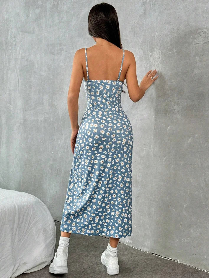 Robe Maxi Longue Portefeuille à Fente Haute 4