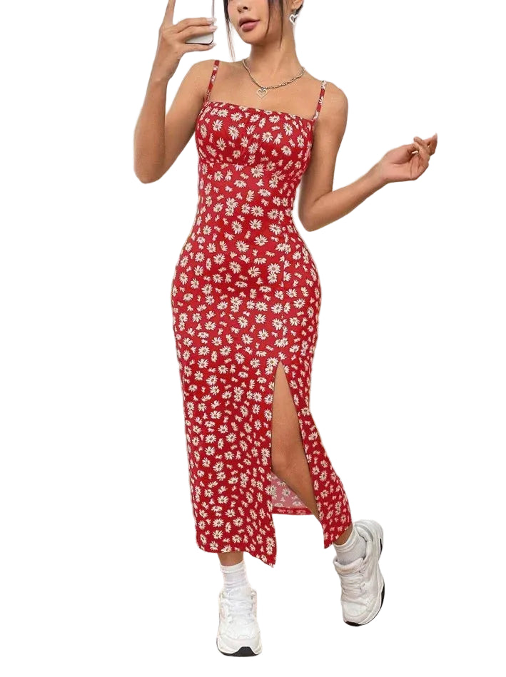 Robe Maxi Longue Portefeuille à Fente Haute 6