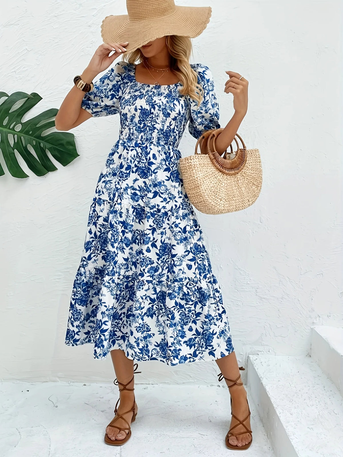 Robe Maxi Longue à Imprimé Fleuri pour Femmes 0