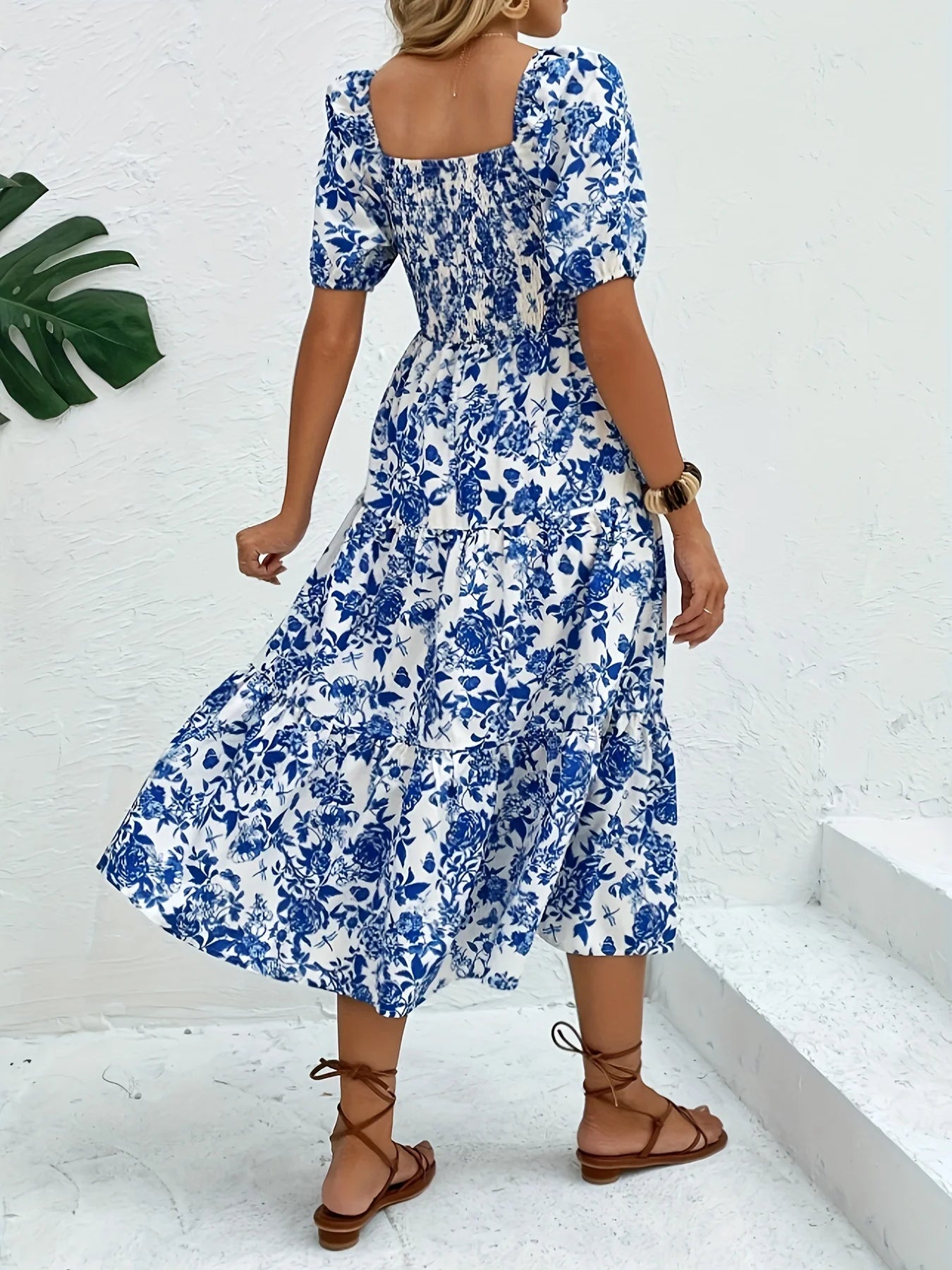 Robe Maxi Longue à Imprimé Fleuri pour Femmes 1