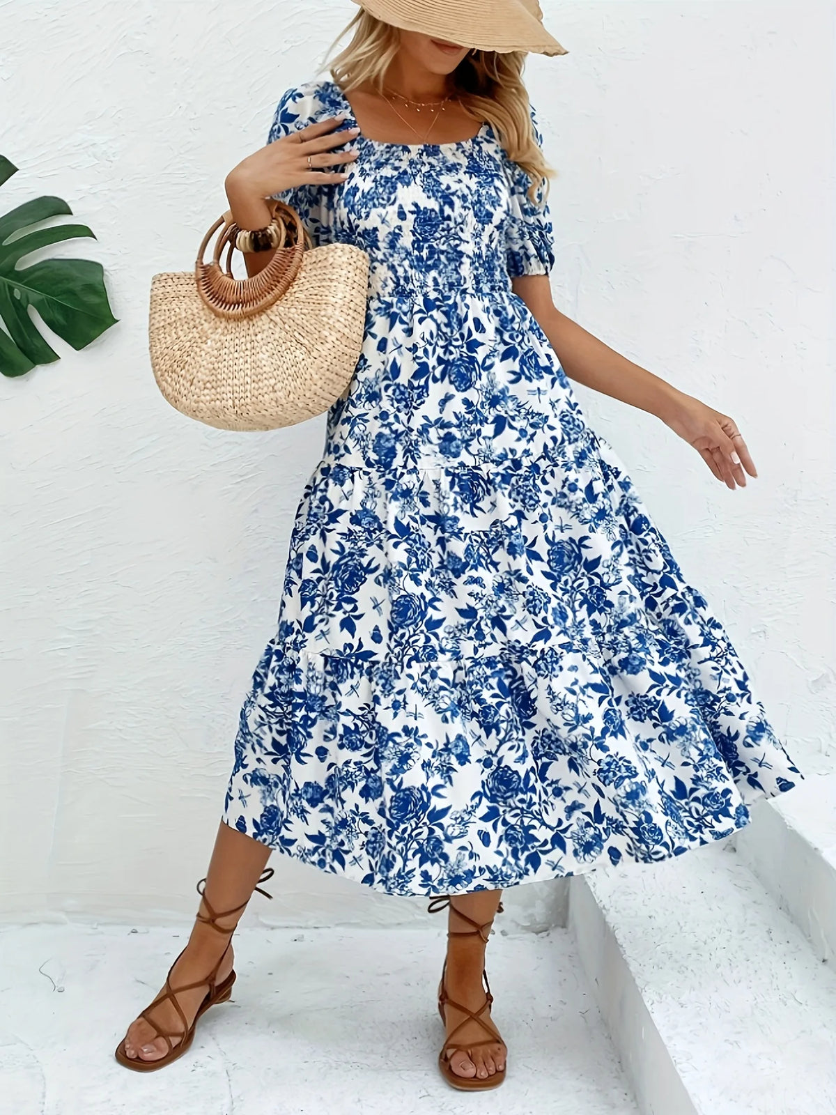 Robe Maxi Longue à Imprimé Fleuri pour Femmes 4