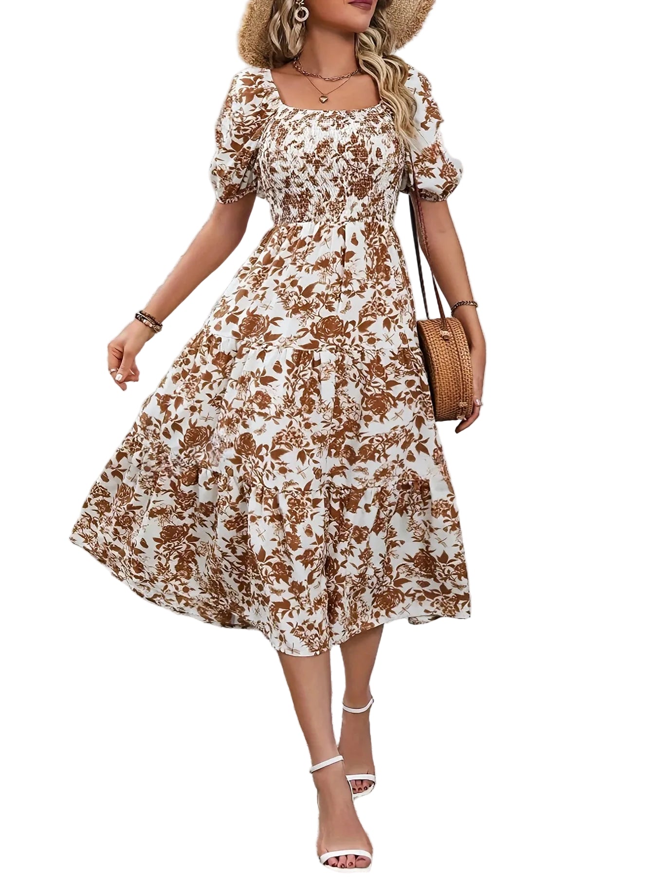 Robe Maxi Longue à Imprimé Fleuri pour Femmes 5