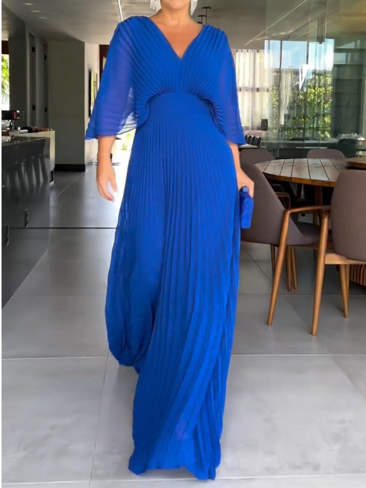 Robe Maxi Plissée Femme Chic 6