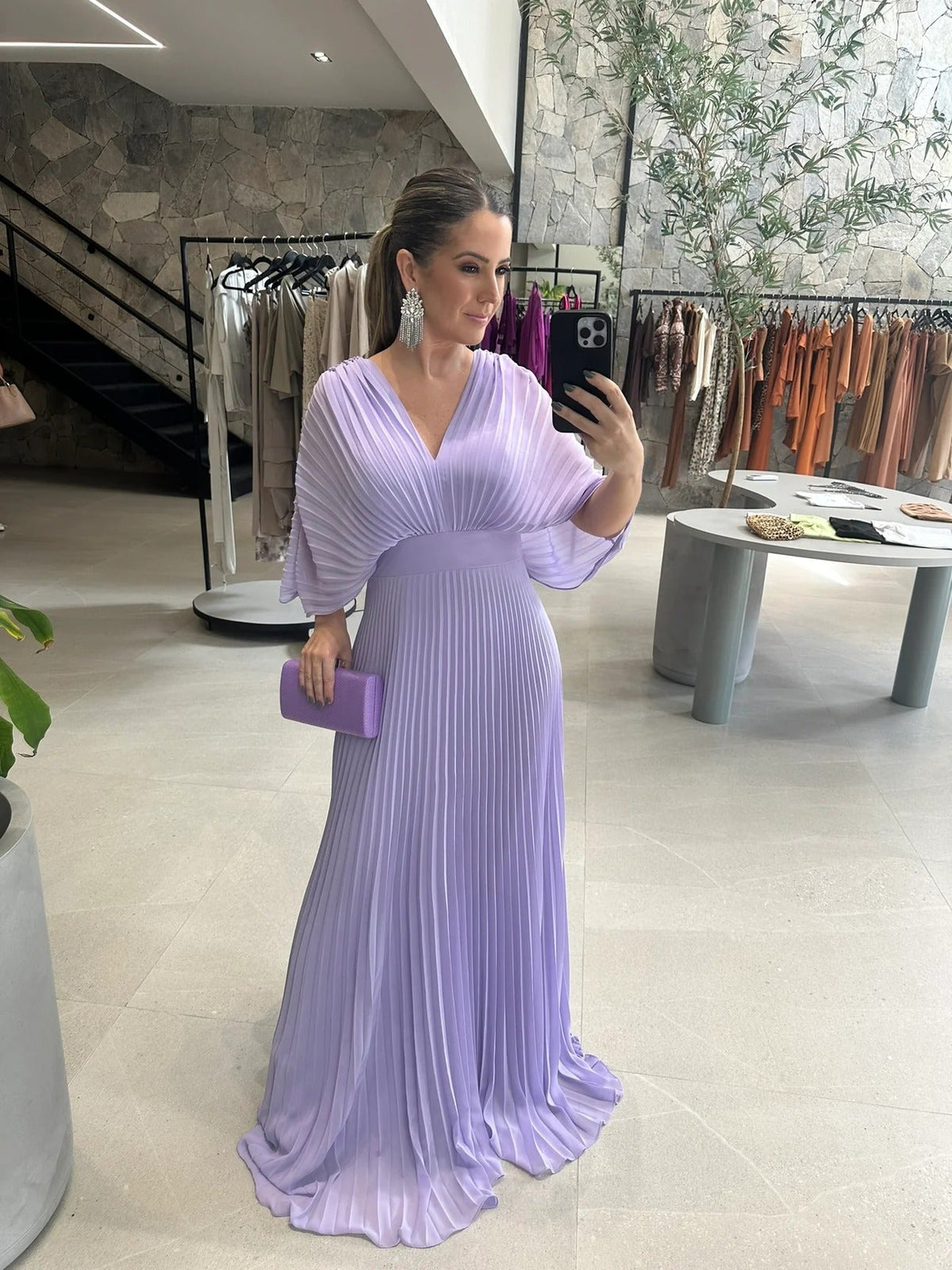 Robe Maxi Plissée Femme Chic 8