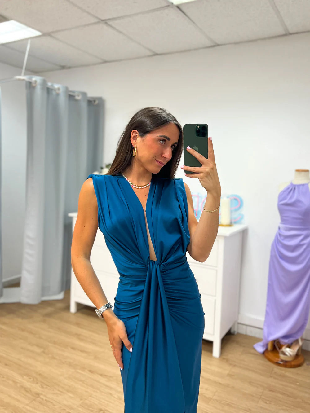 Robe Maxi Plissée Femme Élégante 2