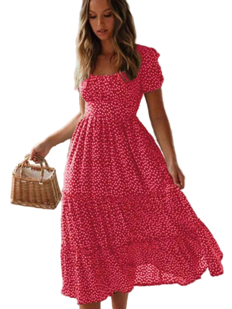 Robe Maxi Vintage à Manches Bouffantes 9