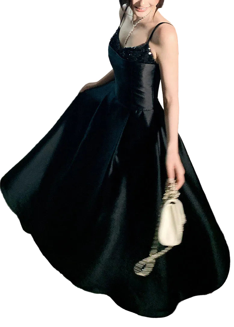 Robe Maxi à Bretelles Spaghetti Femme en Patchwork 0