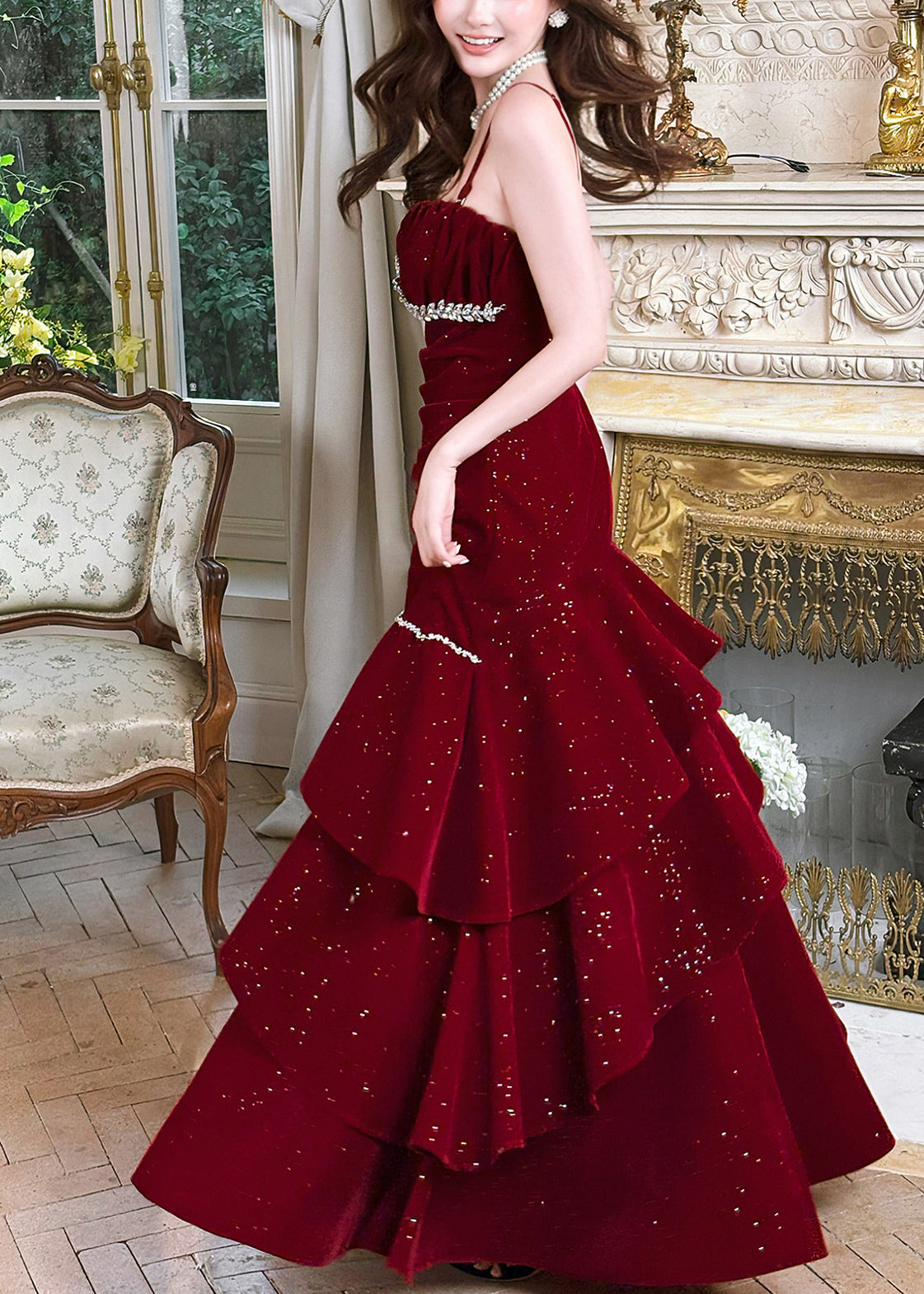 Robe Maxi à Bretelles Spaghetti pour Femme 0