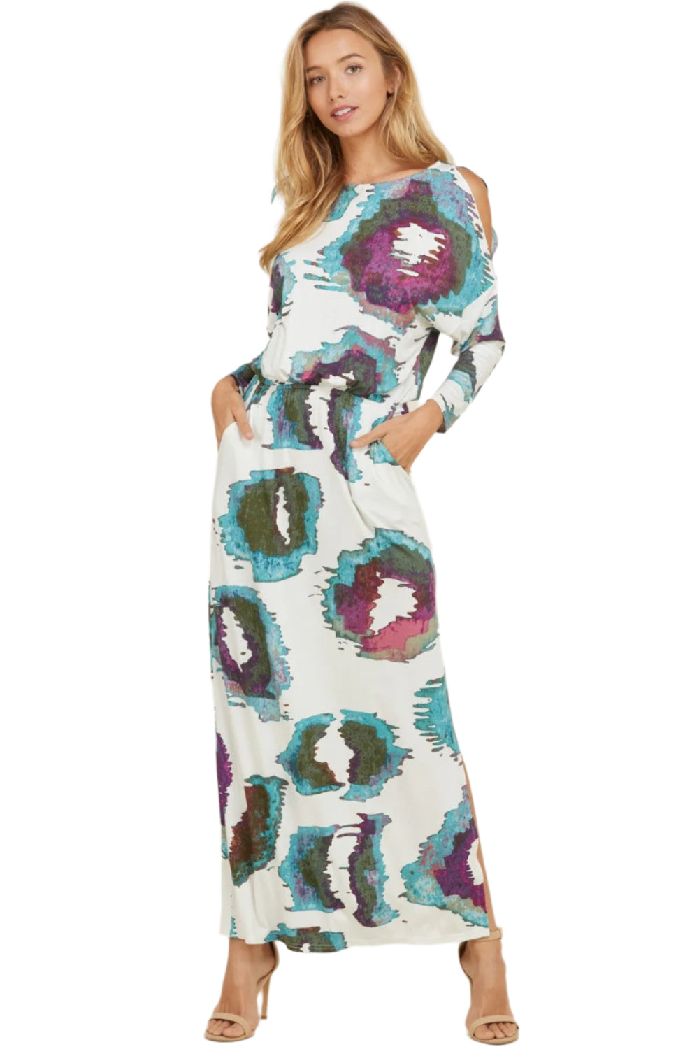 Robe Maxi à Épaules Nues avec Poches pour Femmes 0